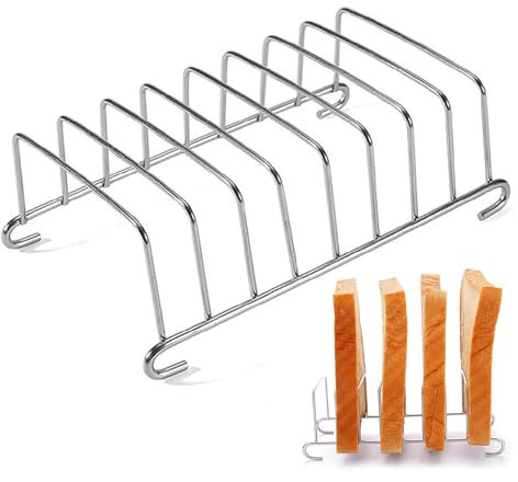 Ratina de Tostadas de Acero Inoxidable de 5.8 Pulgadas de 8 Pulgadas y Rejilla de enfriamiento de Pan, Titular de Pan de encimera de Cocina Reutilizable para freidora de Aire, Restaurante, hogar