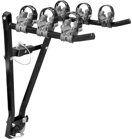 VDP Porte-vélos pour attelage de remorque - Porte-vélos pour 3 vélos - Pliable de manière compacte - Porte-vélos d'attelage de voiture - Noir - Facile à utiliser