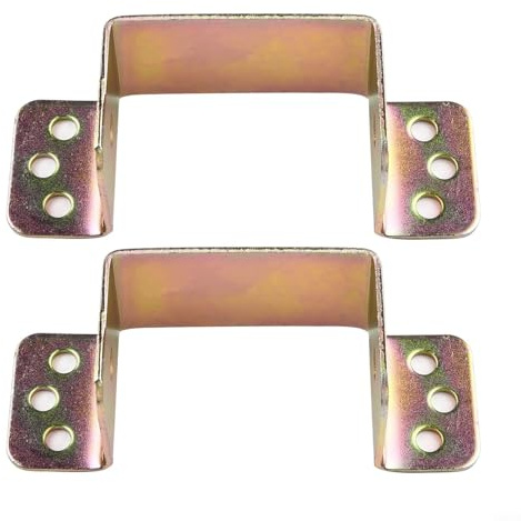 YJDOORPLAY U Shaped Bed Frame Mounting Brackets Center Support Beam Connectors Stainless Steel Hardware Components Black(50mm)