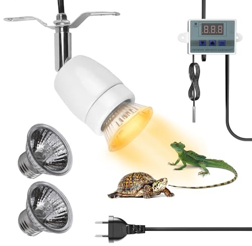 KQWVZ Lampe Chauffante Tortue, Lampe Chauffante Terrarium avec Thermostat Intelligent, Lampe Tortue Vec Pince Pivotante à 360 °, Lampe Tortue Terrestre Pour Reptiles, Tortue, Serpent, Lézard