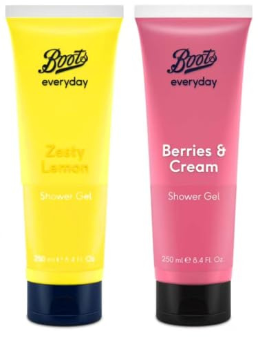 Bōots Berries & Cream Shower Gel + Zesty Lemon Shower Gel | Vegan | 250mL+250mL [BUNDLE]