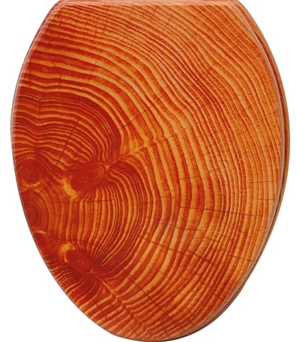 WC Sitz Doppelte Absenkautomatik MDF Holzkern hygienisch Rostfreie Scharniere, Hochwertige Toilettendeckel aus Holz 175kg Bad Toilettendeckel Toilettensitz Klodeckel (Rad des Jahres)