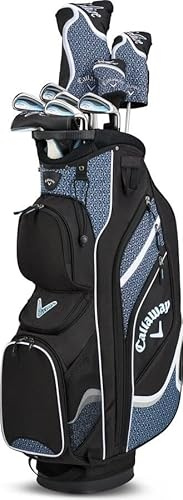 Callaway New Set Solaire Golfschläger für Damen, 10 Stück (9 Schläger + Tasche), Blau/Schwarz