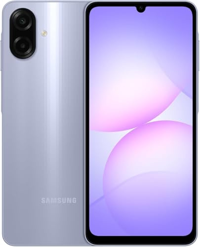 Samsung Galaxy A07 LTE (International Version) Smartphone, 128GB Storage, 4GB RAM, 6nm Processor, Large Display, 6x OS Upgrades, Light Violet