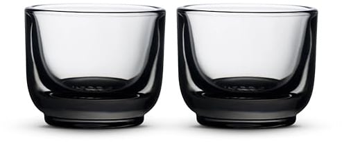 Fellow Espresso Cups Set of 2, Smoked Glass, 100ml, for Latte Art, Smoke | Pirch Coffee Glasses, Weighted Soda Lime, Curved Interior, Dishwasher & Microwave Safe, Espresso Shot Glass