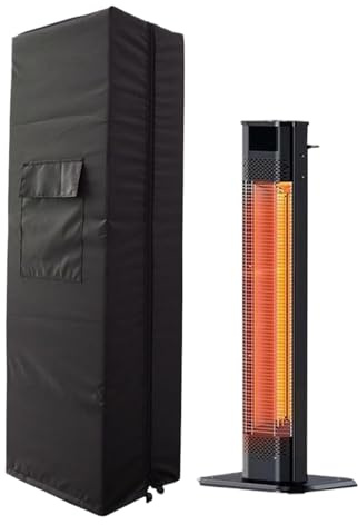 Terrassenheizer Abdeckung Mit Reißverschluss, Schutzhülle Wetterschutzhülle Für Terrassenheizer Elektrisch Stehend Gas Outdoor Heizstrahler, Oxford-Stoff Wasserdicht, 32 X 26 X 104 Cm, Schwarz