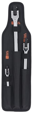 Adfaga 3 Piece Heavy Duty Breaker Bar Set 1/4 3/8 1/2 Inch Drive Rotating Head Socket Wrench Extension Tools with Storage Bag for Automotive Repair and Mechanical Maintenance