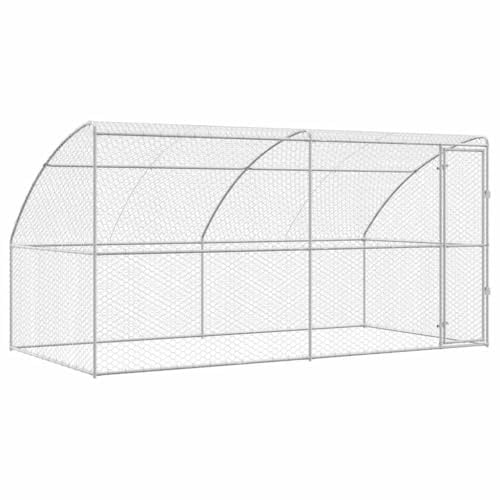 vidaXL Hundekäfig 2 pcs Silber 4 x 2 x 2 m Verzinkter Stahl, Moderner, minimalistischer Hundezwinger, langlebige Tierunterkunft, sicherer Platz im Freien, ideales Hundezuhause
