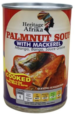 Heritage Afrika Palmnut Soup with Mackerel- Ready to Eat- Authentic African Cuisine- 400g (4, Heritage Afrika Palmnut Soup with Mackerel- Ready to Eat- Authentic African Cuisine- 400g)