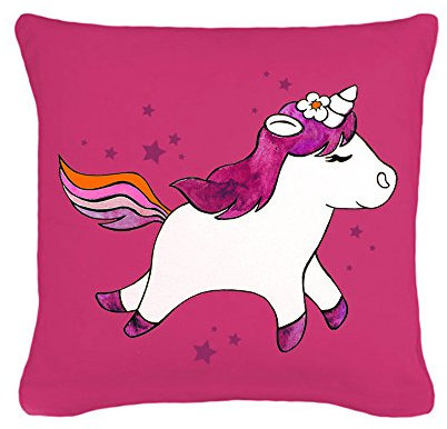 ilka parey wandtattoo-welt® Kissen Dekokissen Couchkissen Sofakissen Einhorn mit Sternen inklusive Füllung k42 - ausgewählte Farbe: *pink*