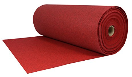 Filz, Taschenfilz, Filzstoffe 0,5lfm Meterware 4mm stark, 1m breit imprägniert (Rot-Meliert)