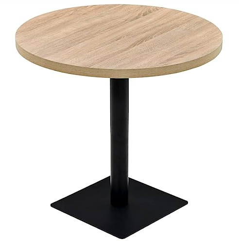 vidaXL Table de Bistro MDF et Acier Rond Table Haute Cuisine Bar Intérieur