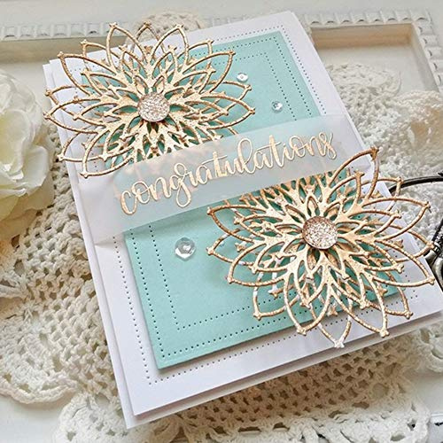 Schöne 3D Blume Stanzschablone Stanzform, Metall Stanzbögen Stanze Stanzrahmen Schablone zur Scrapbooking Karten Silber