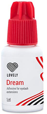 LOVELY Pegamento para pestañas DREAM 5ml, color, negro/gris oscuro pegamento rápido, tiempo de secado: 1 segundo, 7 semanas de adherencia, duradero, extensión de pestañas profesional, hipoalergénico