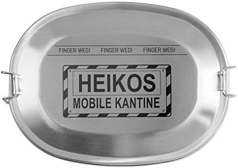 Geschenke 24 Brotdose für Männer (Mobile Kantine,groß): Frühstücksbox aus Edelstahl mit Name personalisiert Vesperdose bedruckt aus Metall, nachhaltig, plastikfrei, Lunchbox stabil langlebig