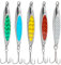 WYMAODAN Angelköder Set, 5PCS Metall Angelköder Paillettenlöffel mit hartem Köder für Sea Lake Köder Werkzeug für Salzwasser Süßwasserforellen Bass Lachs Angeln (21)