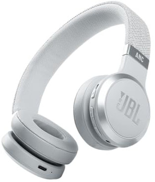 JBL Live 460NC - Kabellose On-Ear-Kopfhörer mit Geräuschunterdrückung mit Langer Akkulaufzeit und Sprachassistentensteuerung - Weiß, Medium