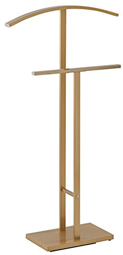 IDIMEX Herrendiener Scott aus Metall in golden lackiert, eleganter Stummer Diener mit Hosenbügel, schöner Damendiener mit Kleiderbügel