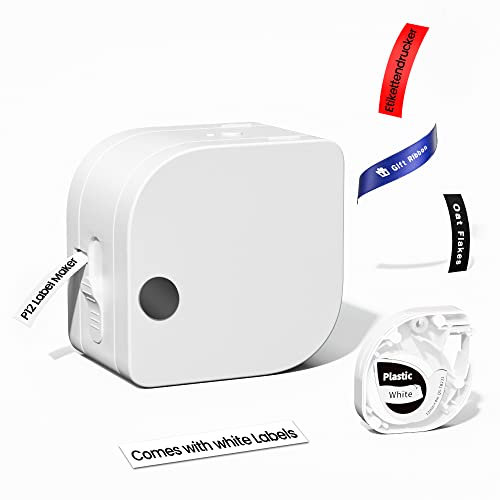 Phomemo P12 Label Maker, Bluetooth Label Maker Machine with Tape, Bluetooth Thermal Label Printer handheld, Label Machine for Home and Office and Outdoor Use