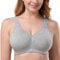Ayigedu UK Women's Plus Size Bra Full Coverage Non-Wired Non-Padded Minimizer Cotton Bra 36-GG Grey