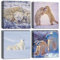 Artscope 4 Teilig Leinwandbilder mit Familie der Eisbären Motiv Kunstdruck - Moderne Wandbild für Küche Badezimmer Wohnzimmer Wanddekoration - 30 x 30 cm
