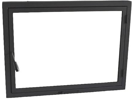 New Backofentür 80x55 Kamintür mit Glas Ofentür Kamintür Pizzaofentür Gußeisen Steinofentür Das Türchen zum Ofen | Öffnungsrichtung: Rechts | Der Griff Links | Modell P1