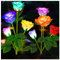 DooYard Solar Garden Lights - Upgraded Version Outdoor Light, 7-Color Changing Rose Lights for Yard, Garden Decoration, Enlarged Solar Panel, More Realistic Rose Flower (4 Pack)