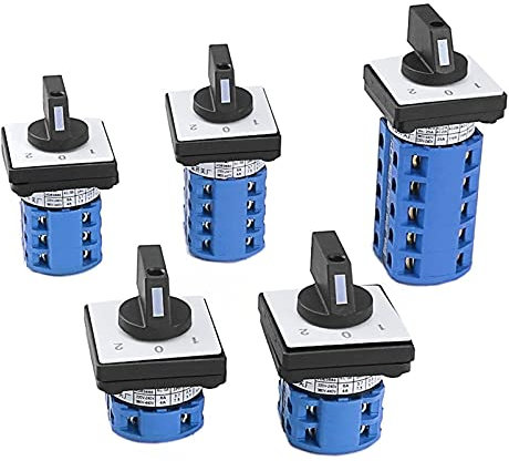 SCHIK LW26-20 interruptor 1/2/3/4/5 junta interruptor de marcha atrás 20A versátil interruptor de cambio 440V 20A interruptor de corte 1-0-2 (color: LW26-20-1)