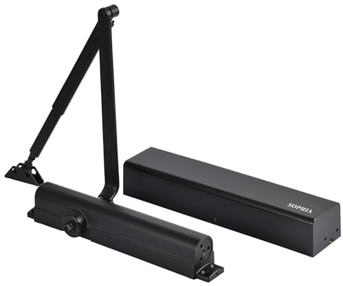 Sophia Medium/Heavy Duty Commercial Door Closer DK8000 Automatic Door Closer, Adjustable Size 1-6 Hydraulic Door Closer Hinge for Heavy Traffic Areas, Grade 1 - ADA Compliant & UL Listed, Matte Black
