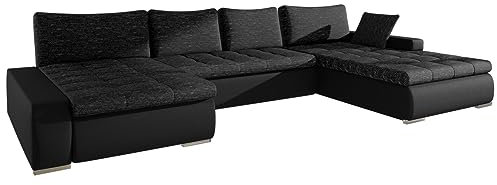 Mirjan24 Ecksofa Caro, Elegante U-Form Couch, Eckcouch mit Bettkasten und Schlaffunktion, Polsterecke, Couchgarnitur, Bettsofa für Wohnzimmer Wohnlandschaft (Soft 011 + Lawa 06)