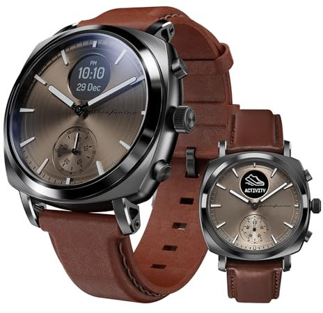 Pininfarina Senso Smartwatch Ibrido - Orologio analogico con Display Digitale, frequenza cardiaca, ECG, Ossigeno nel Sangue, Passi, Calorie, Sonno, Forma Fisica - con Bussola e GPS - Grigio Mercurio