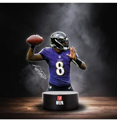 Great Branding Baltimore Ravens NFLPA LED Lampe Licht Logo ** Jackson **, Wechselmodus mit 2 unterschiedlichen Farben