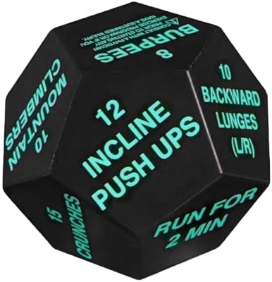 bephible Mehrseitige Workout-Würfel, klein, Fitness, Taschengröße, Übung, Entscheidung, Zuhause, Fitnessstudio, Stressabbau-Spielzeug, für Männer und Frauen, Sportler, Sportbegeisterte, Grün