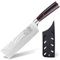 XYJ Authentic Since 1986,Japanese Nakiri Knife,Stainless Steel Laser Damascus Pattern,7 Vegetable Knife With Sheath,Wood Handle