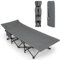 SOARS Feldbett klappbar, Campingbett mit integriertem Kopfkissen, Klappbett mit Seitentasche & Tragetasche, Campingliege bis 200 kg belastbar für Indoor, Outdoor, 190 x 69 x 48,5cm (Grau)