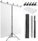 JEBUTU Foto Hintergrund Ständer 1,5x2M, Verstellbarer Hintergrund Ständer, Fotohintergrund Weiß 1,5x2M mit 5 Klemme & Tragetasche für Streaming Gaming Fotoshooting Produkt Video Zoom Fotografie
