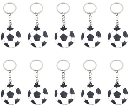 Adunsiaoto Autoteile 10 Stück Schlüsselanhänger Keychain, Auto Fußball-Schlüsselanhänger, Mini-Fußball-Schlüsselanhänger Kreatives Fußball Persönlichkeit Anhänger Für Auto Dekoration(Schwarz Weiß)