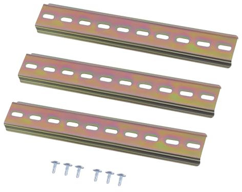 TIOMIOSEA Hutschiene,DIN Schiene 3 Stücke,Montageschiene,DIN-Schiene Farbe Stahl,Für Verteilerschrank Schaltschrank Einbau Metall DIN Schienenmontage,Din Rail 35mm Breit, Lang 200mm, 7.5mm Hoch