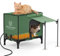 Pawaboo Erhöhter Boden Beheiztes Katzenhaus für Katzen Outdoor, Wasserdicht Isoliert Katzenhaus für Winter im Freien mit Heizkissen, Warm Winddicht Wetterfest Katzenhütte für Kätzchen Wildkatze, M