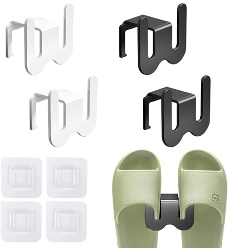LERANXIN 4 Stück Schuhhalter Wand, Schuhregal Wandmontage, Space-Aluminium Türschuhregal zum Hängen, Schuhorganizer Hängend Platzsparend, Schuhregal für Eingang Wohnzimmer Badezimmer Balkon Flur