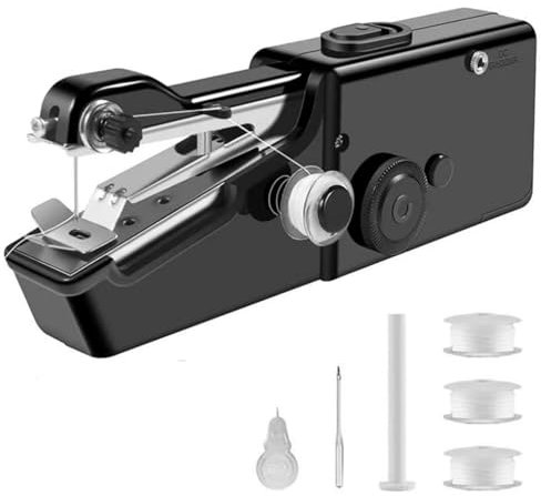 Handnähmaschine, Hand Nähmaschine für Anfänger, Mini Nähmaschine Tragbare für Zu Hause und Reisen, Kleine Nähmaschine für Kleidung, Vorhängen und Stoffe, Schwarz