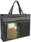 Porte-documents en maille avec fermeture éclair - Porte-documents A3 transparent - Portabilité facile - Porte-documents zippé avec poignée - Sac de rangement pour documents avec fermeture éclair, Noir