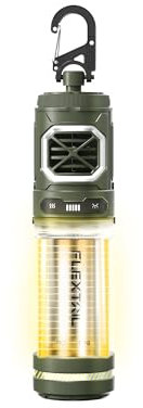 FLEXTAILGEAER Tiny Repeller S, Tragbarer Elektrischer Mückenschutz, mit Campinglampe (Atemlicht, bis 400lm), 4800mAh Akku, 165℃ Heizfunktion, IPX5 Wasserdicht, für Outdoor, Camping & Reisen (Grün)
