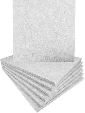 Arrowzoom 12 pièces Tuile de Plafond Suspendu Panneau de Tissu Polyester Adhésif Auto-collant Décoration Murale Acoustique Intérieure - Blanc Perle 12 × 12 po KK1424