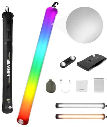 NEEWER BASICS 30W Handheld RGB Tube Light 35.5/90cm, Portable Inflatable TPU Lighting, 3000Lux 2700-6500K CRI95 5000mAh Type C 45W in/30W Out for Studio Photography Video Recording Streaming, GC30C