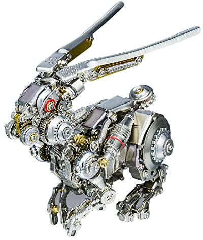 BrightBud 3D Metall Puzzle Bausatz, Mechanisches Hasenmodell,Steampunk Hase Metall Deko, Dekoratives Sammlerstück & Oster-Geschenk für Erwachsene, 500 Teile