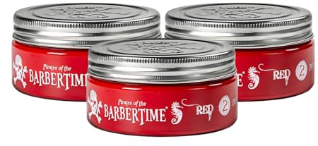 Barbertime No.2 – (3x 150ml) Wasserbasierte Haarpomade für Männer | Starker Halt & Mittlerer Glanz | Haarwachs für Männer | frischer Mango Duft | Rückstandsfrei Auswaschbar