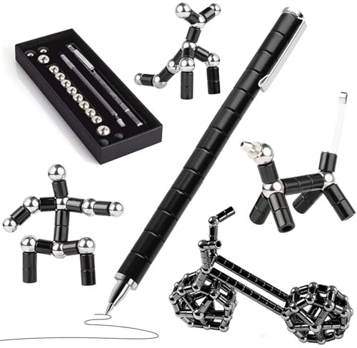 Fidget Pen Magnetic Toys for Adults Stress Relief, Creative Gift for Teen Boys Girls, Cool Gadgets for Men, Stocking Fillers & Secret Santa Gifts, Multifunctional Writing Pen