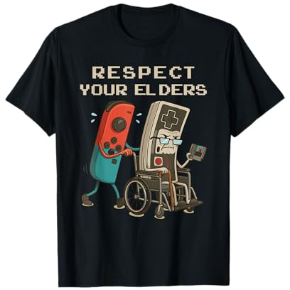 Respect Your Elders Retro Gaming Funny Gamer Controller 80s T-Shirt