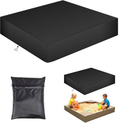 Sandkasten Abdeckplane 205x205x20CM Wasserdicht Sandkastenabdeckung | UV-beständig, 420D Oxford, Wetterfest, Staubdicht, Reißfest, Sandkasten Abdeckplane mit Kordelzug, mit Aufbewahrungstasche